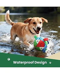 Nocciola Camo Soccer Ball Dog Toy, 6 Inch Squeaky Tug and Fetch Ball with Durable Strap, Interactive Toy for Medium Dogs