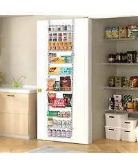 Sugift 10-Tier Over the Door Pantry Organizer Heavy-Duty Steel Adjustable Spice Rack Shelves