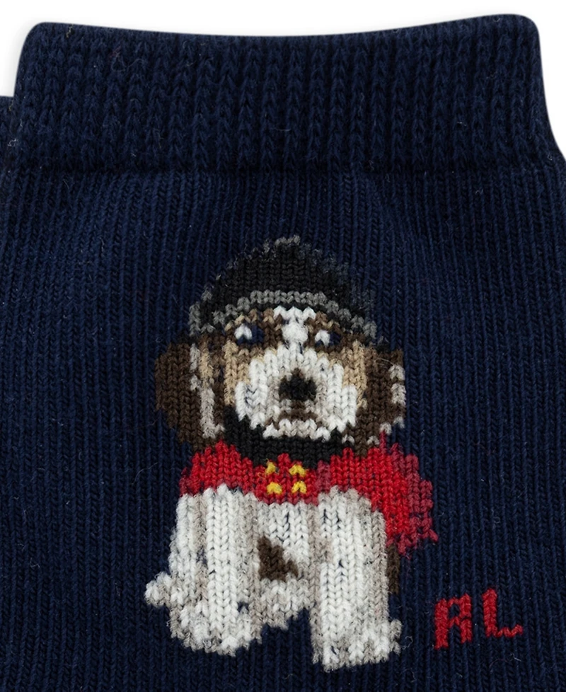 Polo Ralph Lauren Baby Boys' Festive Dog Plaid Crew Socks, 3-Pack