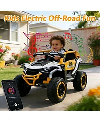 Yobtop Ride-On Truck with Remote Control, 2-Seater, 12V, Ages 3+