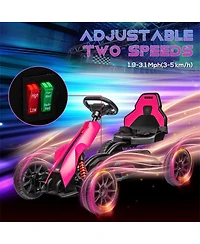 Yobtop 12V Electric Go Kart with Rechargeable Forward/Backward Drive Ride-On Toy, 66 lb Capacity, Ages 3-8