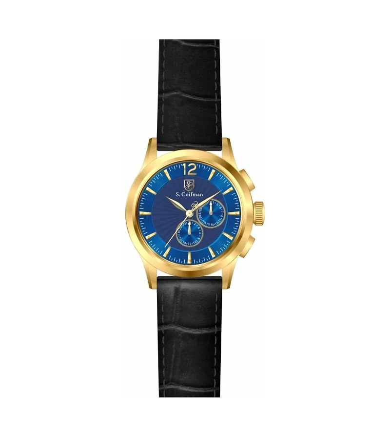 Invicta S.Coifman SC0264 Men's Heritage Chronograph Dial Leather Strap Watch 43mm