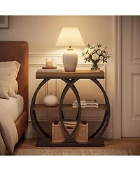 Tribesigns 3-Tier Narrow End Table with Metal Frame