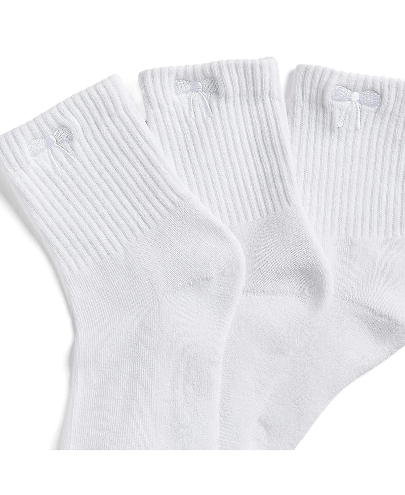 Stems Women's Bow Ankle Socks, 3-Pack