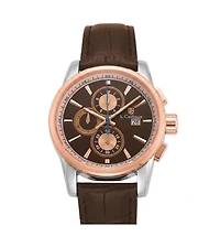 Invicta S.Coifman Men's Heritage Chronograph Dial Leather Strap Watch