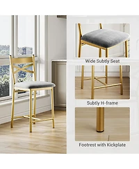 gaomon Set of 4 Bar Stools, 26" Counter Height Bar Chairs with Back, Thick Padded Seat, Upholstered for Kitchen Island or Dining Room
