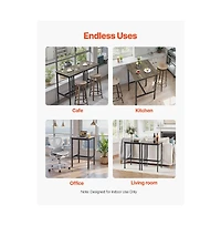 Slickblue Square High Top Bar Table with Metal Frame for Kitchen Dining