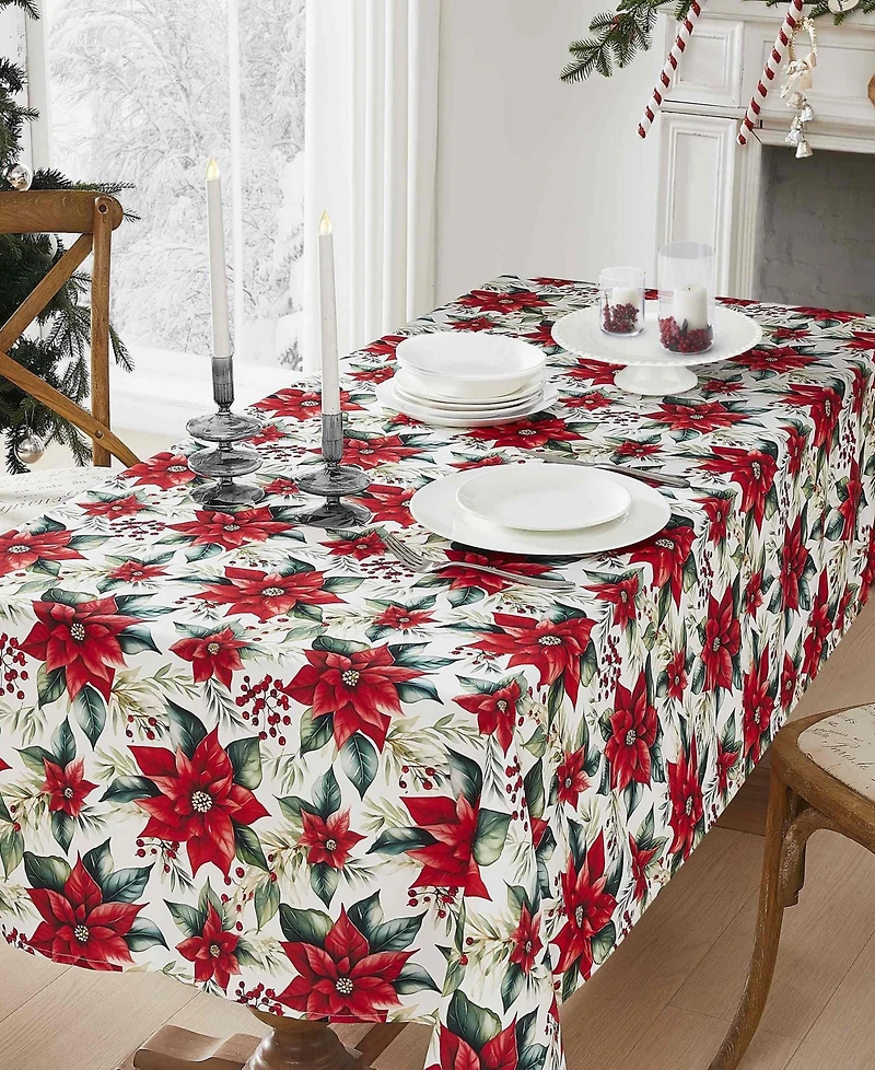 Avanti Poinsettia Rectangle Tablecloth