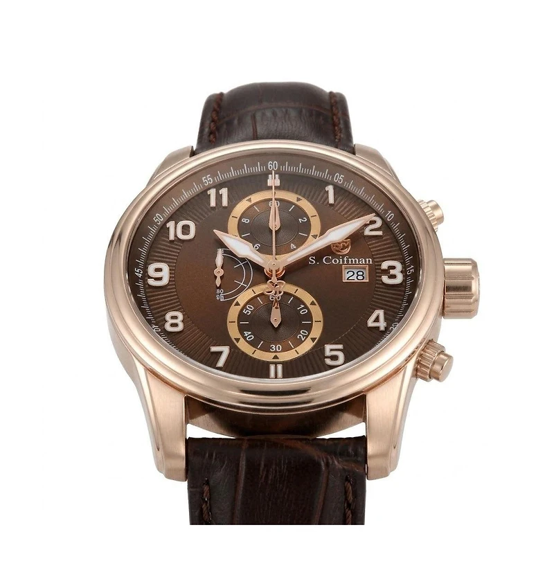 Invicta S.Coifman Men's Chronograph Dial Leather Strap Watch