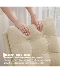 homfan Nursery Rocking Chair Modern Ergonomic High Back with Adjustable Footrest Soft Fleece Upholstered Sturdy Wooden Legs Glider Armchair