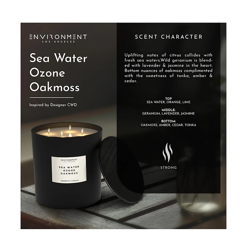 Environment 55oz Candle Inspired by Davidoff Cool Water - Sea Water | Ozone | Oakmoss