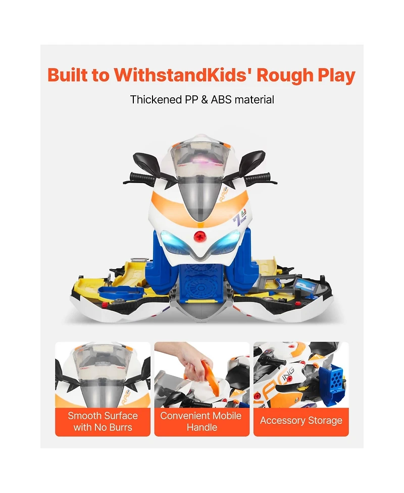 Sugift 25 Piece Motorcycle Mechanic Toy with Removable Parts Lights Sounds for Ages 3 Years and Up
