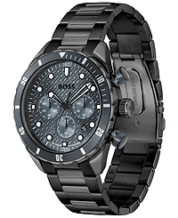Hugo Boss Men's Boss Chronomatix Quartz Chrono Ionic Plated Black Steel Watch 44mm