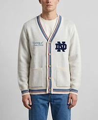 Men's and Women's Uscape Apparel Natural Notre Dame Fighting Irish Americana Striped Full-Button Cardigan