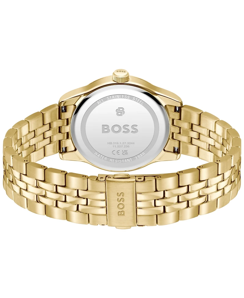 Hugo Boss Men's Langford Quartz Ionic Plated Thin Gold Steel Watch 39mm