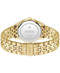 Hugo Boss Men's Langford Quartz Ionic Plated Thin Gold Steel Watch 39mm