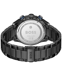 Hugo Boss Men's Boss Chronomatix Quartz Chrono Ionic Plated Black Steel Watch 44mm