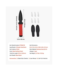 Sevorley Throwing Knives Set, 6-Pack 8.9 inch Stainless Steel Knives with Nylon Sheath