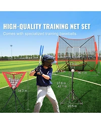 Vevor 7x7 ft Baseball Softball Practice Net Hitting Batting Multiple Accessories