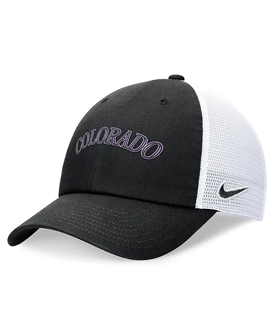 Nike Men's Black Colorado Rockies Wordmark Adjustable Trucker Hat