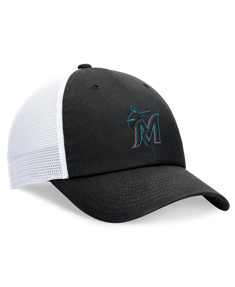 Nike Men's Black Miami Marlins Club Trucker Adjustable Hat