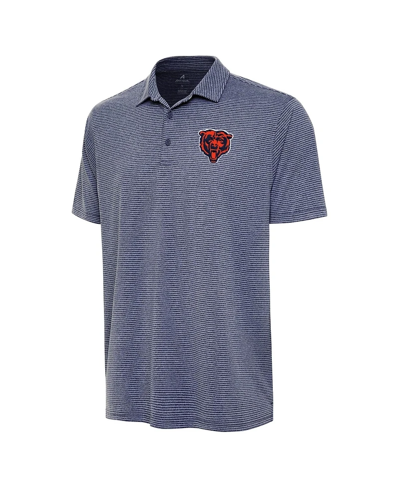 Antigua Men's Heather Navy Chicago Bears Bear Logo Scheme Polo Shirt