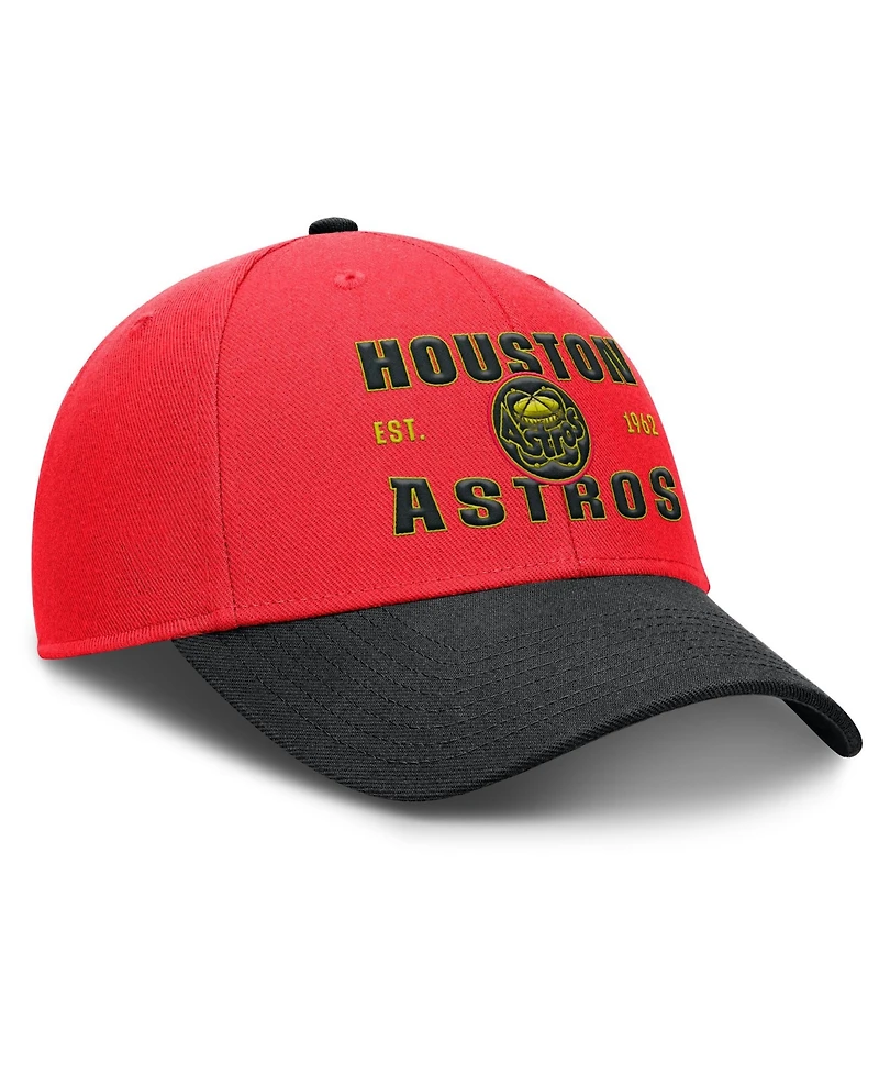 Nike Men's Crimson/Black Houston Astros Neon 90s Rise Adjustable Hat