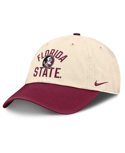 Men's and Women's Nike Natural Florida State Seminoles 2026 Primetime Natural 2-Tone Club Adjustable Hat