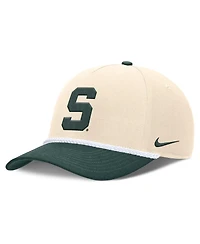 Men's and Women's Nike Natural Michigan State Spartans 2026 Primetime Natural 5-Panel Rope 2-Tone Rise Hat