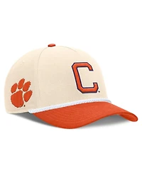 Men's and Women's Nike Natural Clemson Tigers 2026 Primetime Natural 5-Panel Rope 2-Tone Rise Hat