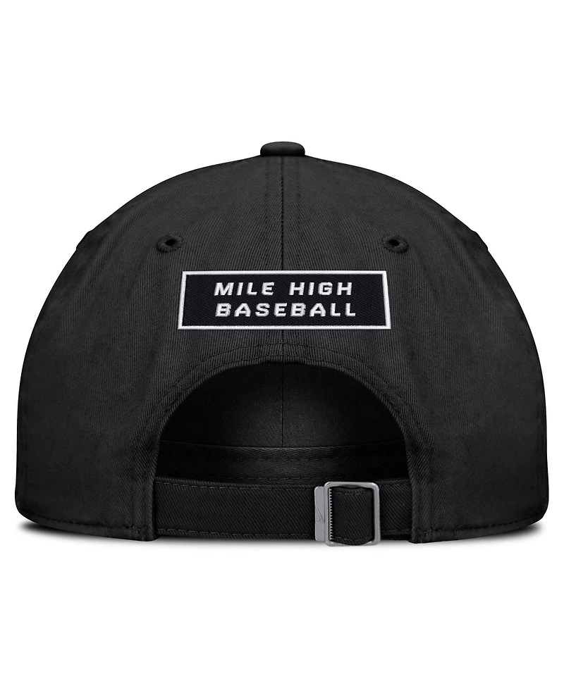Men's Nike Black Colorado Rockies Primetime Club Adjustable Hat