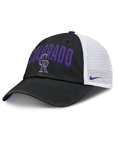 Men's Nike Black Colorado Rockies Primetime Club Adjustable Trucker Hat