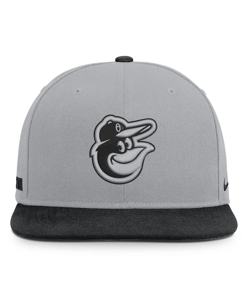 Men's Nike Gray/Black Baltimore Orioles Primetime Pro Dri-fit snapback Hat