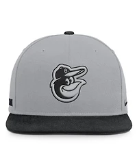Men's Nike Gray/Black Baltimore Orioles Primetime Pro Dri-fit snapback Hat
