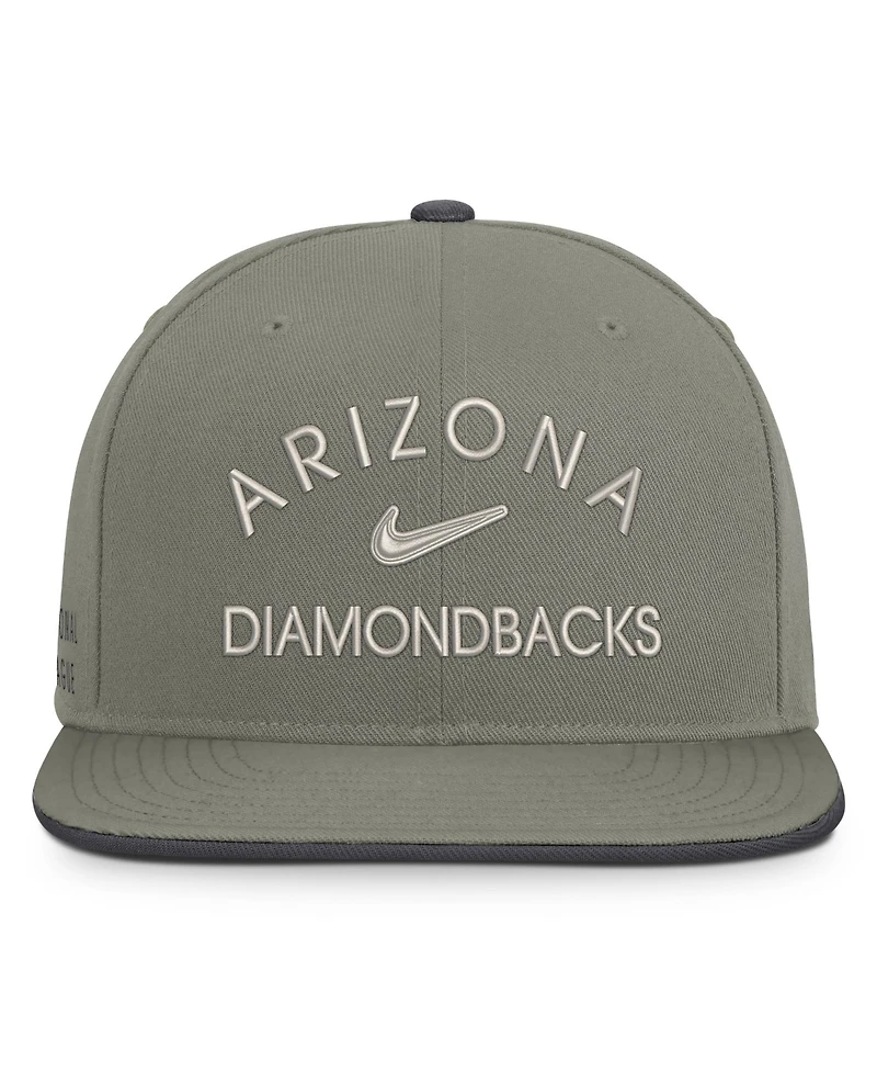 Men's Nike Olive Arizona Diamondbacks Pro Dri-fit snapback Hat