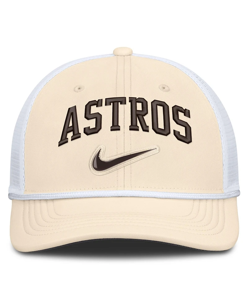 Men's Nike Natural/White Houston Astros Rise Dri-fit Trucker Adjustable Hat