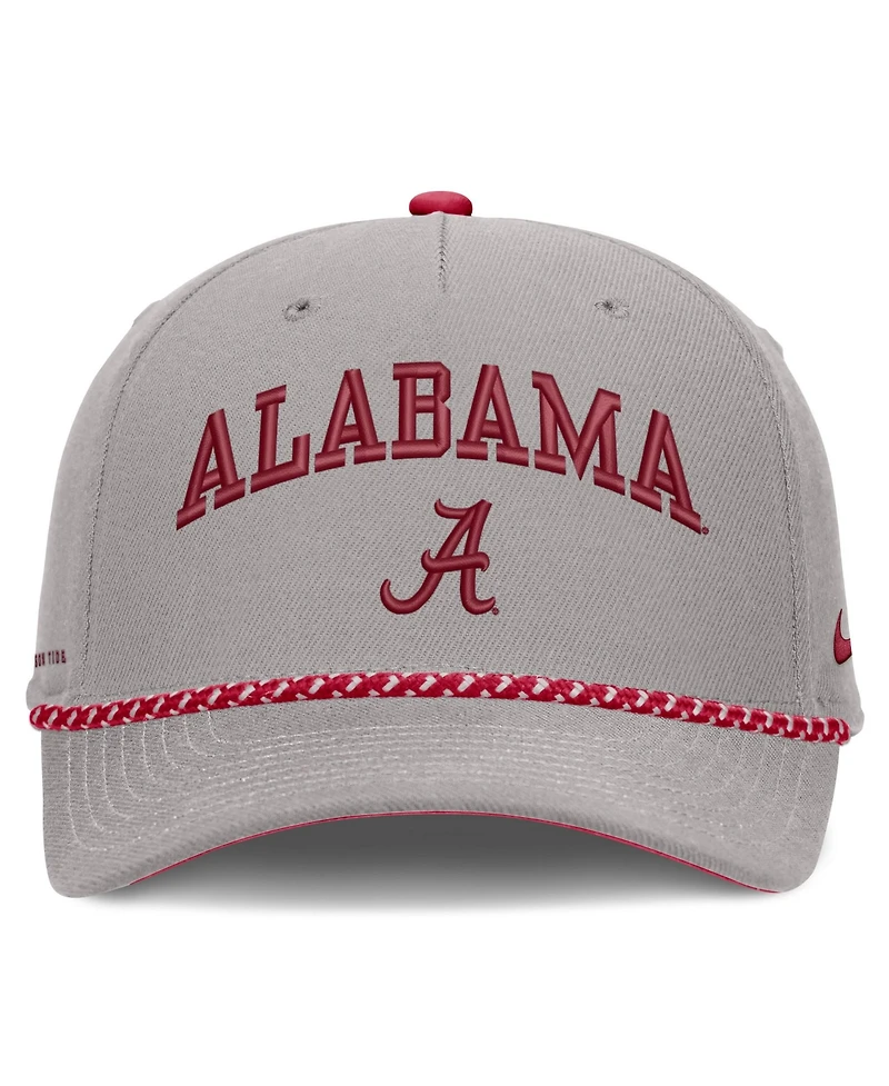 Men's and Women's Nike Gray Alabama Crimson Tide Primetime Rise Rope Adjustable Hat