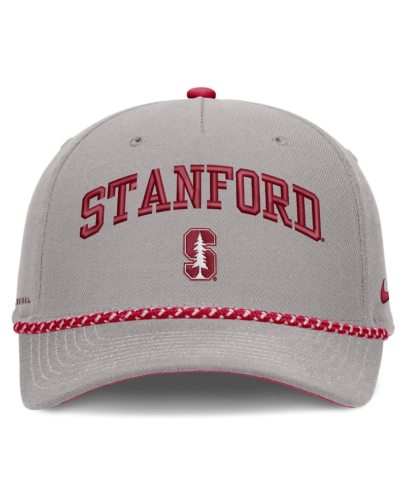 Men's and Women's Nike Gray Stanford Cardinal Primetime Rise Rope Adjustable Hat