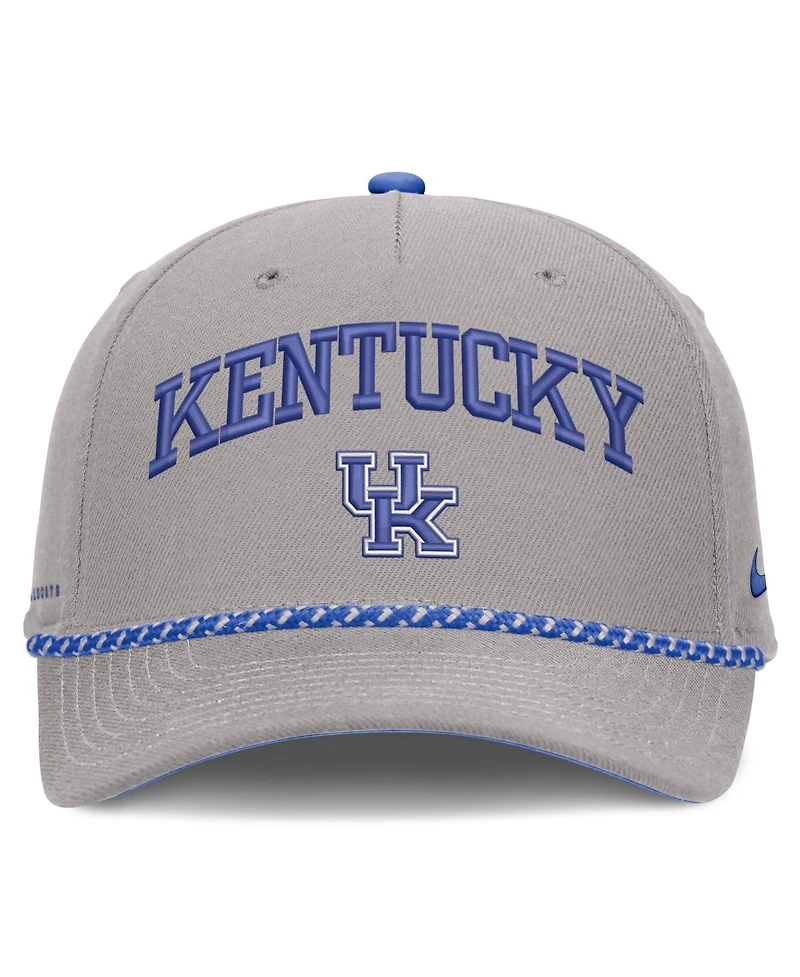 Nike Men's and Women's Gray Kentucky Wildcats Primetime Rise Rope Adjustable Hat