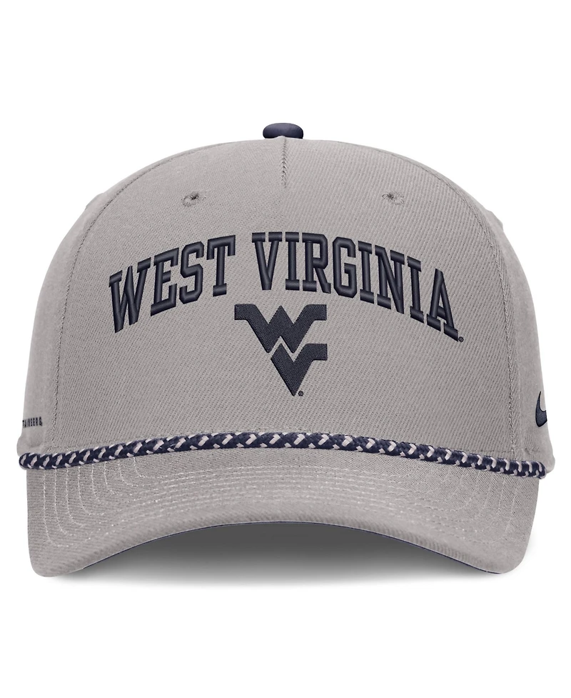 Nike Men's and Women's Gray West Virginia Mountaineers Primetime Rise Rope Adjustable Hat