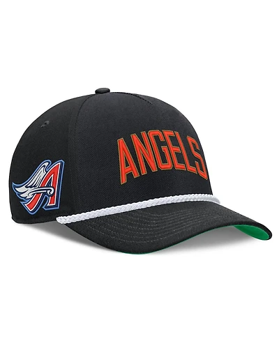 Men's Nike Black California Angels Cooperstown Collection Rise Adjustable Hat