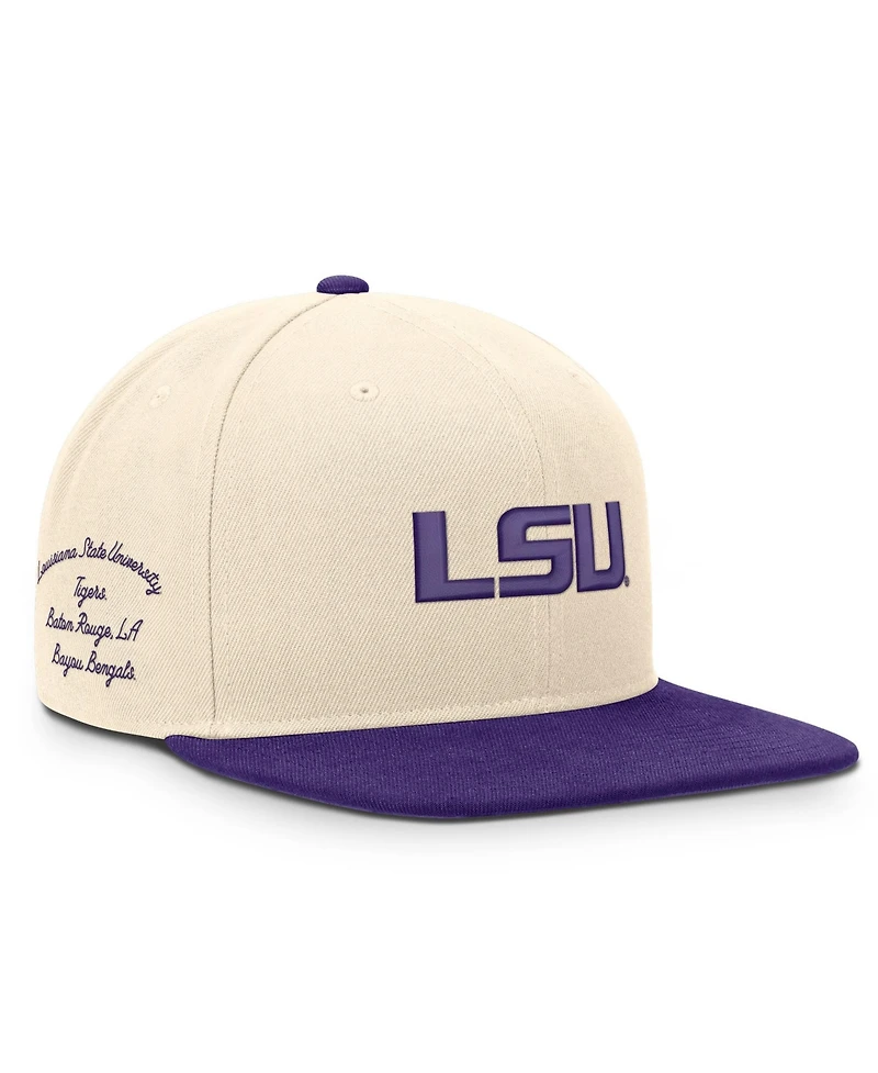 Nike Men's and Women's Natural/Purple Lsu Tigers Campus Prep Snapback Hat