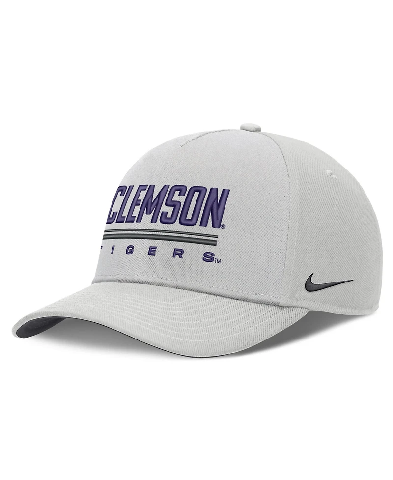 Men's Nike Gray Clemson Tigers 2026 Sideline Dri-fit Rise Adjustable Hat