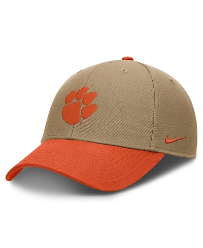 Men's and Women's Nike Beige/Orange Clemson Tigers Primetime Rise Dri-fit Adjustable Hat