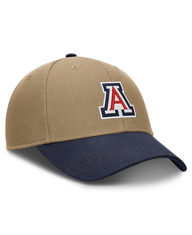 Men's and Women's Nike Beige/Navy Arizona Wildcats Primetime Rise Dri-fit Adjustable Hat