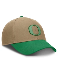 Men's and Women's Nike Beige/Green Oregon Ducks Primetime Rise Dri-fit Adjustable Hat