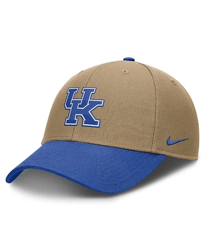 Men's and Women's Nike Beige/Royal Kentucky Wildcats Primetime Rise Dri-fit Adjustable Hat