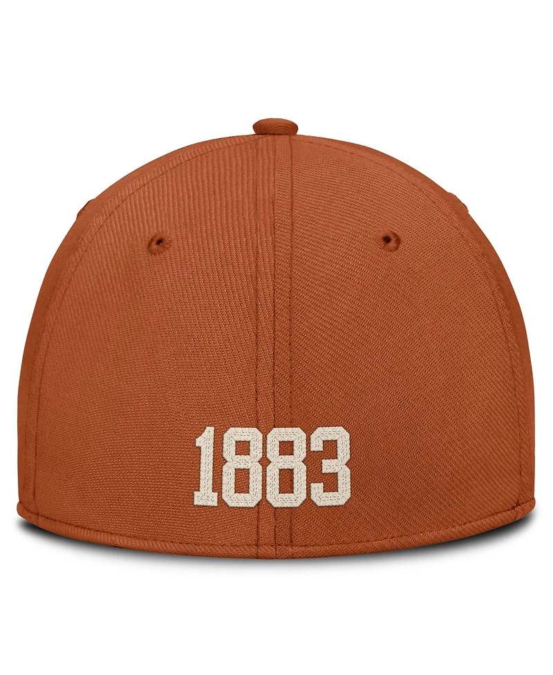 Nike Men's Texas Orange Longhorns Campus Prep Chained Arched Swooshflex Flex Hat