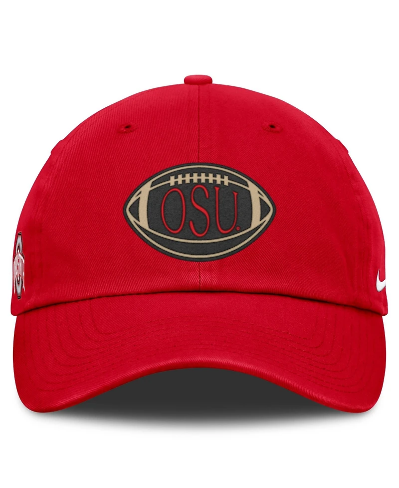 Nike Men's and Women's Scarlet Ohio State Buckeyes Campus Prep Football Club Adjustable Hat