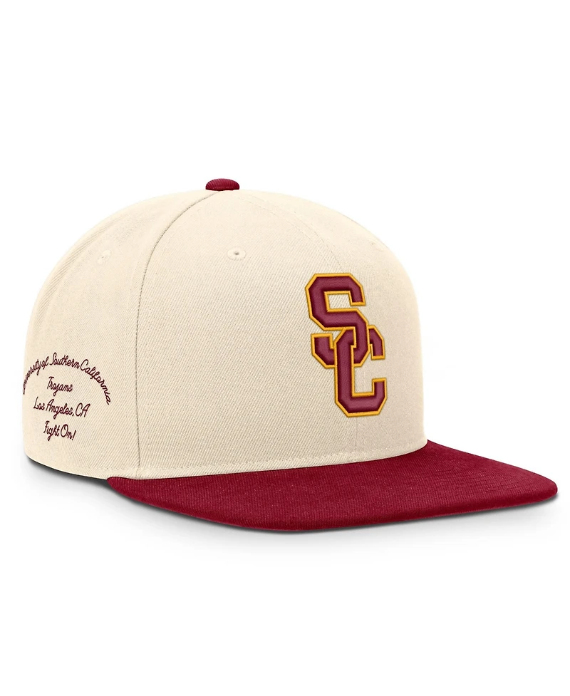 Nike Men's and Women's Natural/Cardinal Usc Trojans Campus Prep Snapback Hat